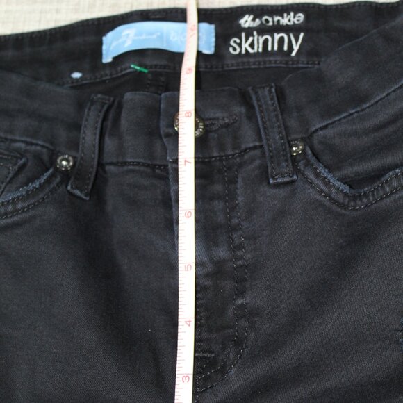 7 for All Mankind b(air) the ankle skinny Black Jeans - Picture 4 of 6
